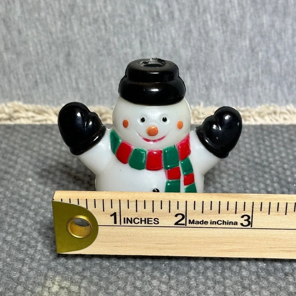 Lot of 10 Vintage Snowman Blow Mold Christmas Light Covers Red Green Scarf Hat